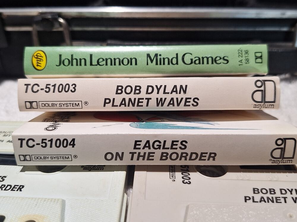 Vintage Classic Rock Cassette Lot Dylan Planet Waves Lennon Mind Games Eagles